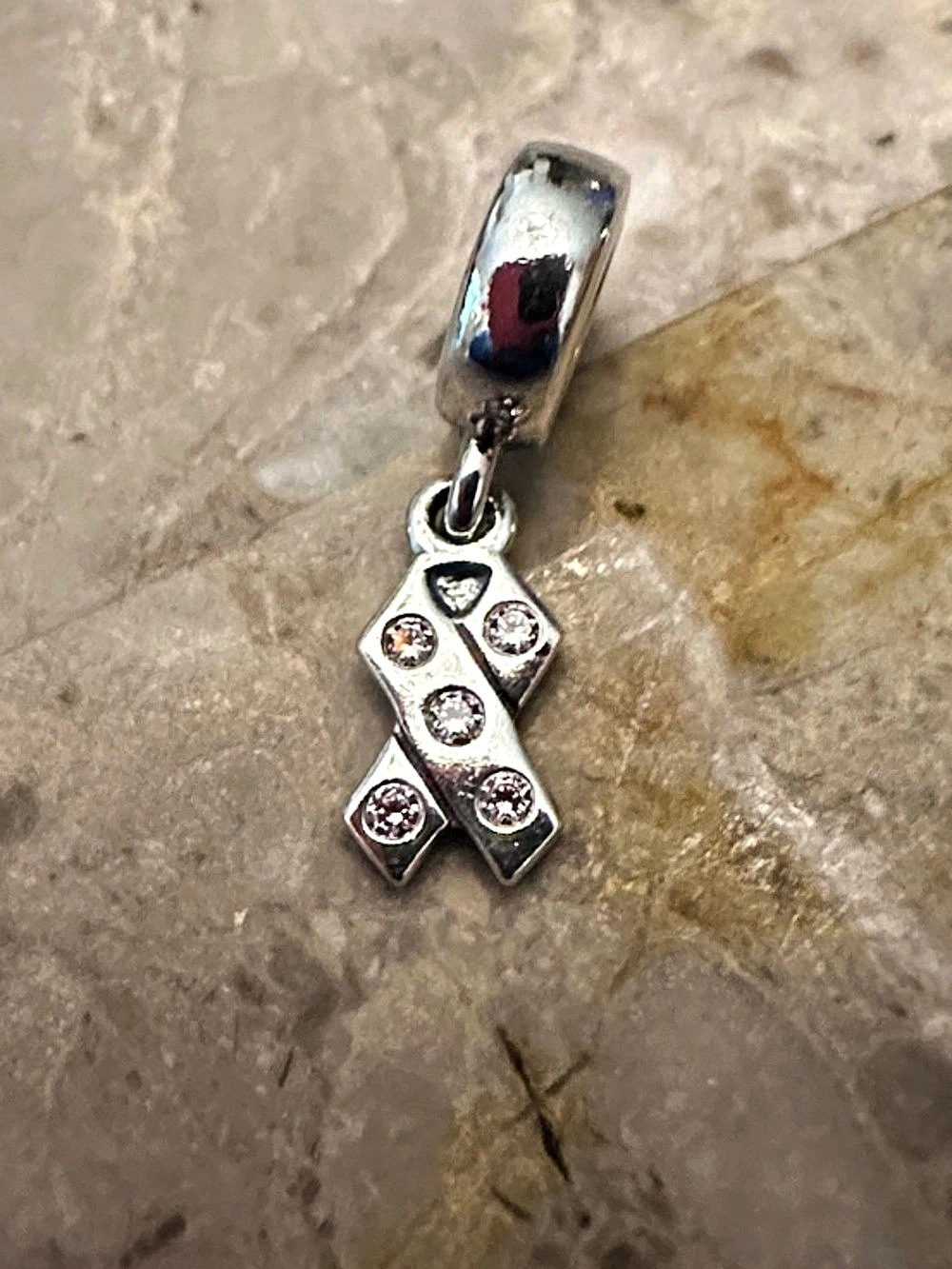 Pandora Breast Cancer Awareness Pink Ribbon Dangle Charm